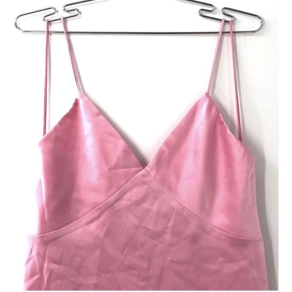 NWT Alice and Olivia Melinda Seamed Slip Mini Dress in Electric Pink Sz. 6 - Picture 3 of 8